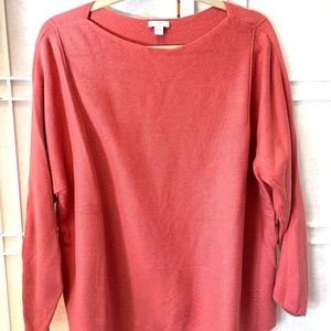 J.Jill Boat Neck Sweater Lace-Up Back Size Large